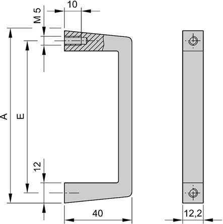 Uchwyt przedni aluminiowy 4U nVent